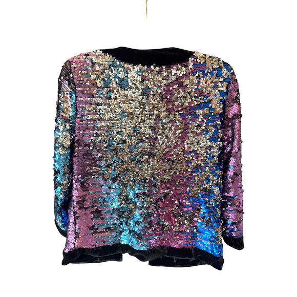 Boston Proper Vintage Sequin Mermaid Jacket sz S - Picture 3 of 9